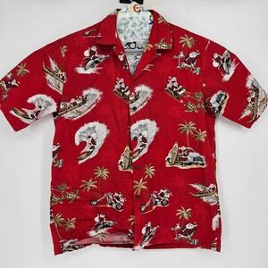 Pacific Legend‎ Hawaiian Shirt Mens Large Santa Claus Christmas Vintage USA